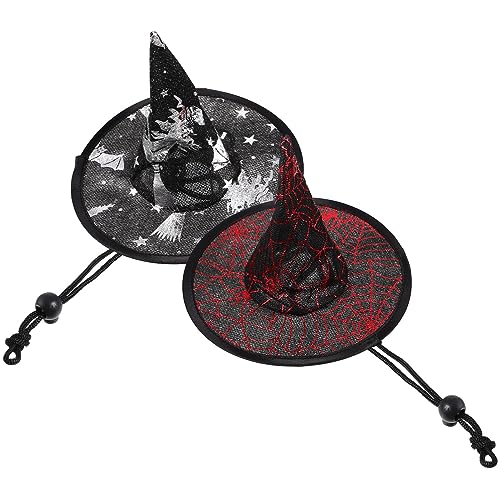 STOBOK Hexenkostüm Für Damen 2Pcs Halloween Pet Witch Hat Cute Pet Headband Headdress Dog Cat Witch Hat Decors Adjustable Headdress Witch Hat for Halloween Party Cosplay Costume Supplies von STOBOK