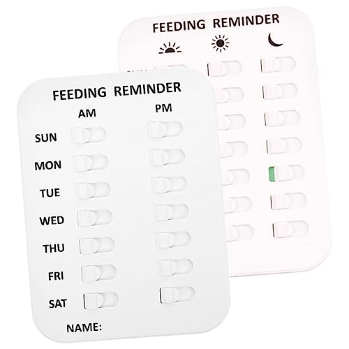 STOBOK 2st Fütterungserinnerung Hundezufuhr-erinnerungsmagnet Hundefuttertabelle Namensschilder Erinnerung An Haustierfutter Tägliche Hundefütterung Füttern Magnetisch Abs Zeitplan Weiß von STOBOK