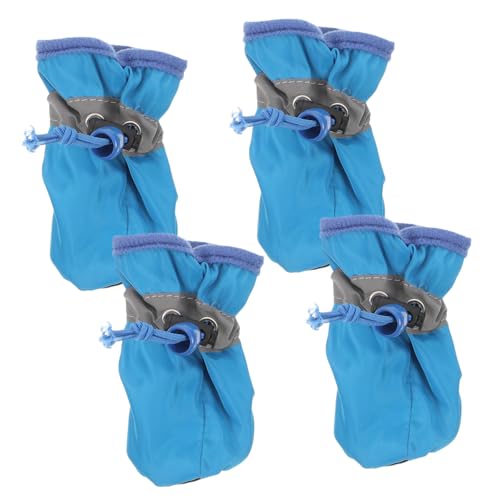 STOBOK 4 Stück Haustierschuhe Paws pfotenschutz Hunde Schuhe The Blue Hundewanderschuhe wasserdichte Hundesocke, die Westie leckt Anti-Schuhe für Hunde Stiefel für Hunde Hundestiefel von STOBOK