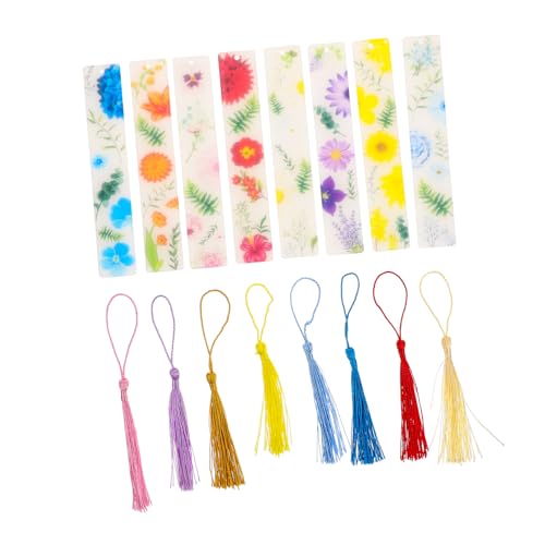 STOBOK 8St Lesezeichen Bookmarks scheckheft pagemarker geburtstagsmitgebsl Page Marker Blumenseitenmarker Blumen- floraler Seitenmarker Seitenmarkierungen Buchmarker Acryl von STOBOK