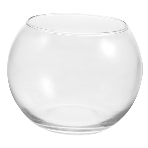 STOBOK Fischbecken Aus Glas Tisch-fischglas -schüssel-Terrarium Klare Fischschale Blasenschale Aus Glas Vase Aus Glas Rundes Schüsselterrarium Obstglas Büro Hydroponik Kleines Fischbecken von STOBOK