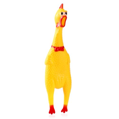 STOBOK Gummi-Huhn, 1 Stück Schreiendes Huhn Quietschendes Huhn-Spielzeug Quietschendes Huhn-Spielzeug Streichspielzeug Tricky Spielzeug für Partygeschenke, Ostern, Hunde von STOBOK