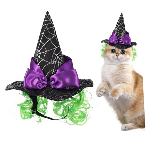 STOBOK Katzenhut Halloween-Kostüm für Katzen Hunde-Vampir-Kostüm Katzenhüte nur für Katzen Hexenmütze Gans Hut Halloween Haustierhut Hexenhut für Haustiere Haustier-Cosplay- Black von STOBOK