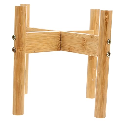 STOBOK Single Raised Dog Bowl Stand Bamboo Cat Food Bowl Holder Pet Feeder Stand for Dogs and Cats Wooden Pet Bowl Support Rack for Household Use von STOBOK