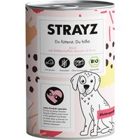 STRAYZ BIO 6 x 400 g - Bio-Rind mit Bio-Süßkartoffel, Bio-Karotte & Bio-Birne von STRAYZ