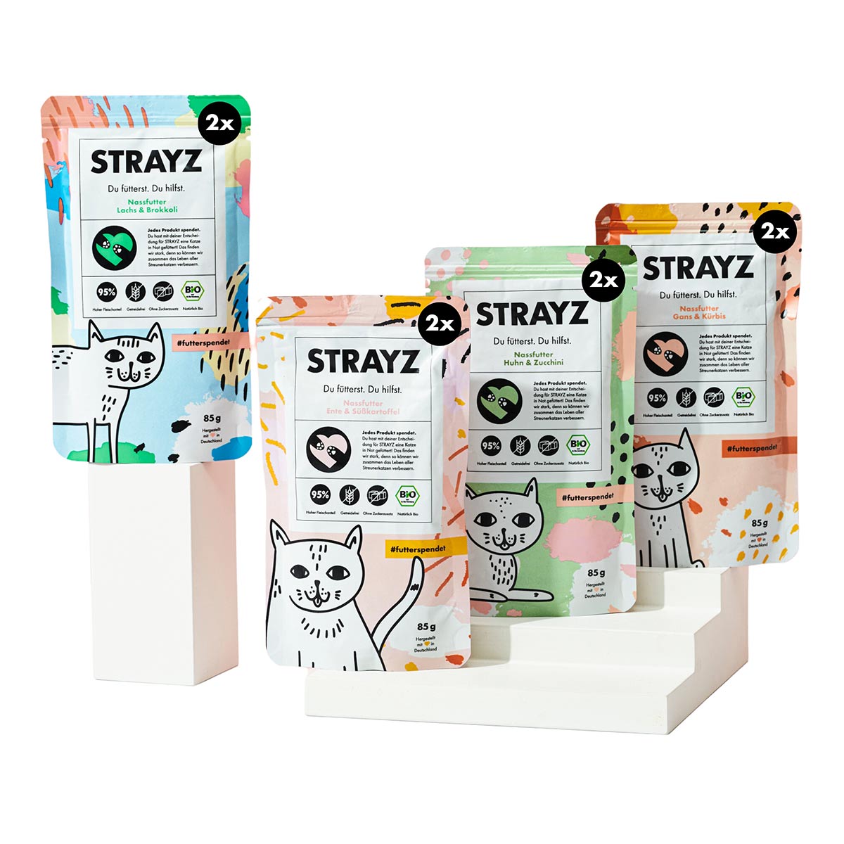 STRAYZ BIO Nassfutter Probierpaket 8x85g von STRAYZ