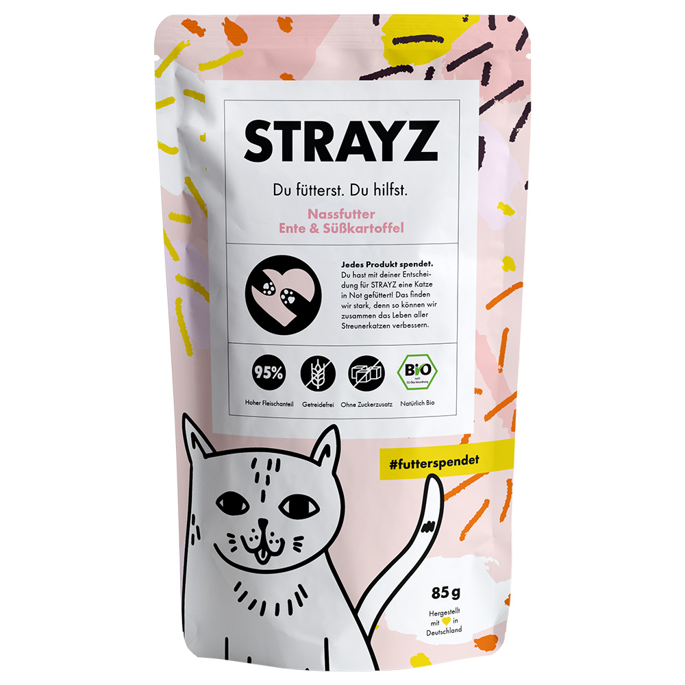 STRAYZ BIO Pouch 6 x 85 g - Bio-Ente & Bio-Süßkartoffel von STRAYZ