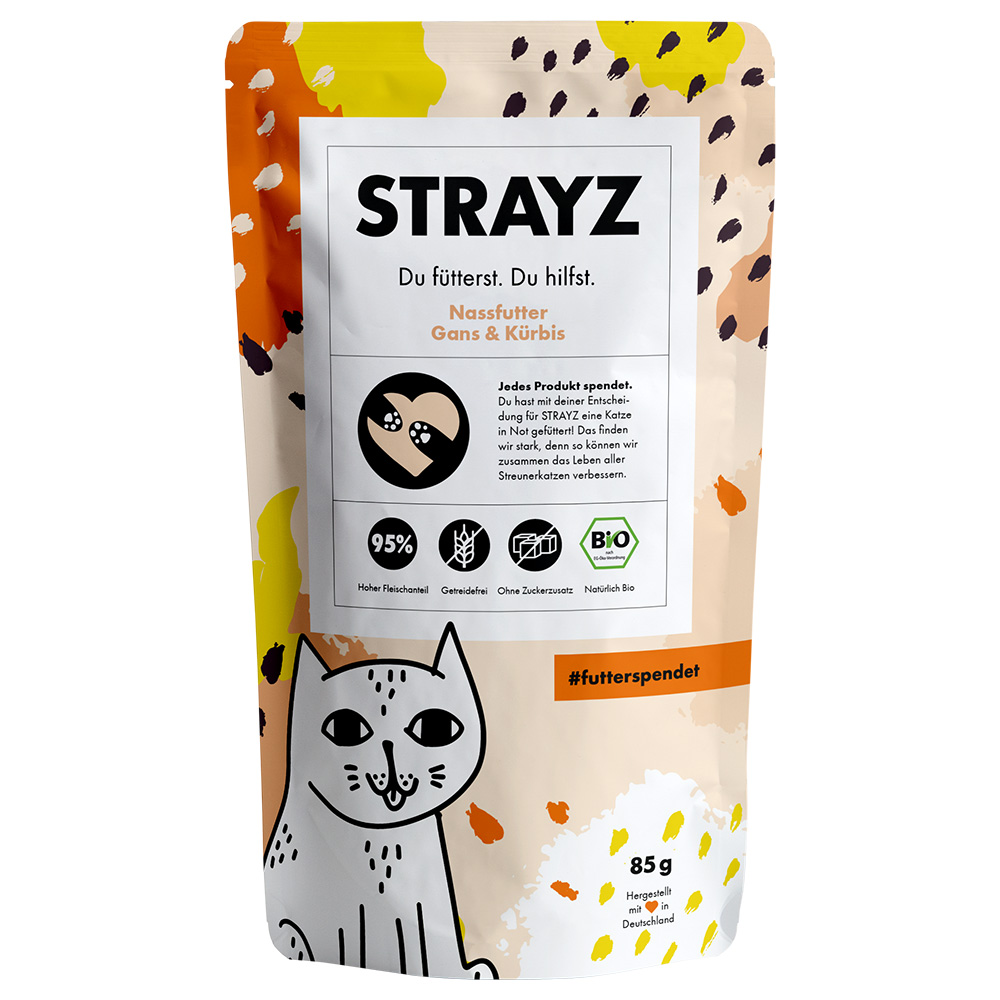 STRAYZ BIO Pouch 6 x 85 g - Bio-Gans & Bio-Kürbis von STRAYZ