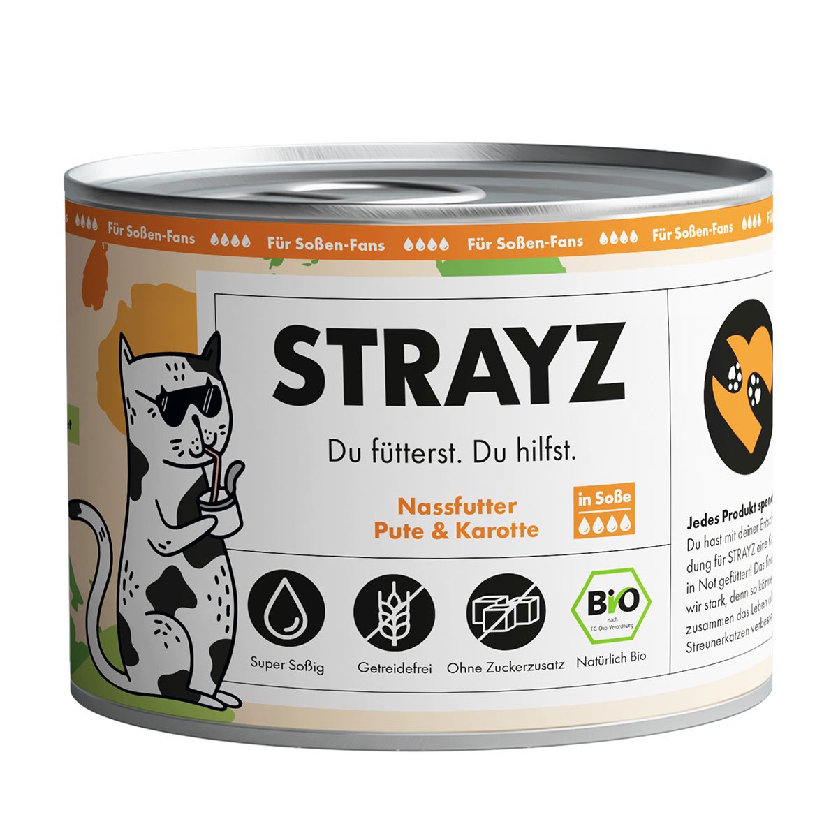 STRAYZ BIO Pute & Karotte in Soße 6x200g von STRAYZ