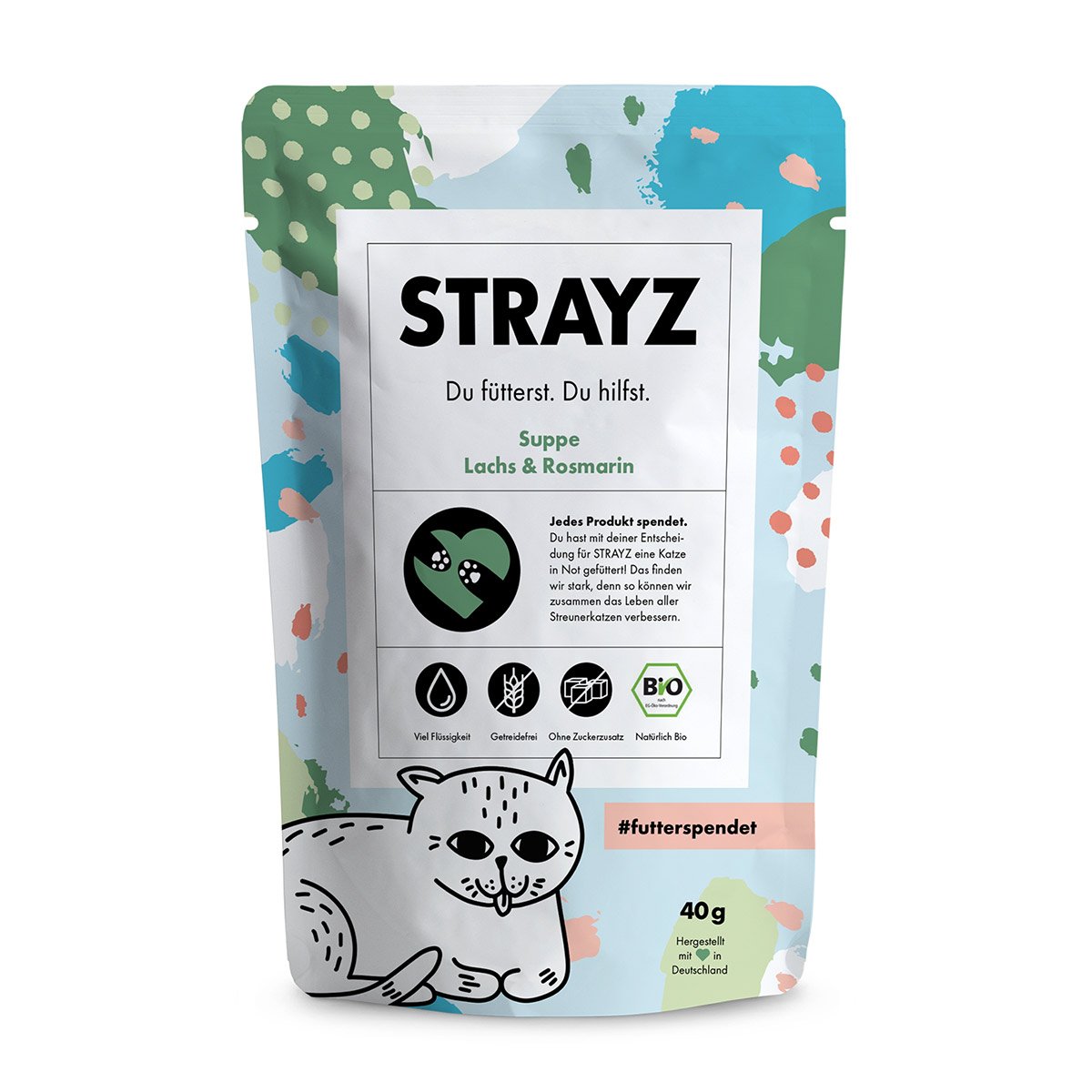 STRAYZ BIO Suppe Lachs & Rosmarin 14x40g von STRAYZ