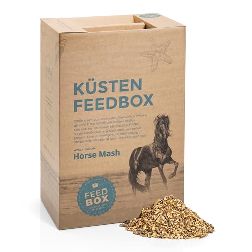 STRÖH Horse Mash Pferd (27kg Feedbox) • Ergänzungsfutter für Pferde • Für Fell, Verdauung & Stoffwechsel • Pferdefutter staubfrei • Mit Bierhefe, Kieselgur, Leinsamen, etc. von STRÖH