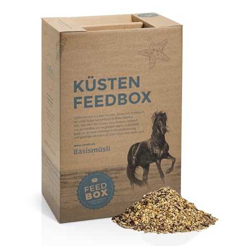 STRÖH Küsten Basismüsli Pferd (29kg) • Körner-Müsli für Pferde • Für tägliche Fütterung geeignet • Pferdemüsli mit Sonnenblumenkernen, Leinkuchen, Mineralien & Bierhefe von STRÖH