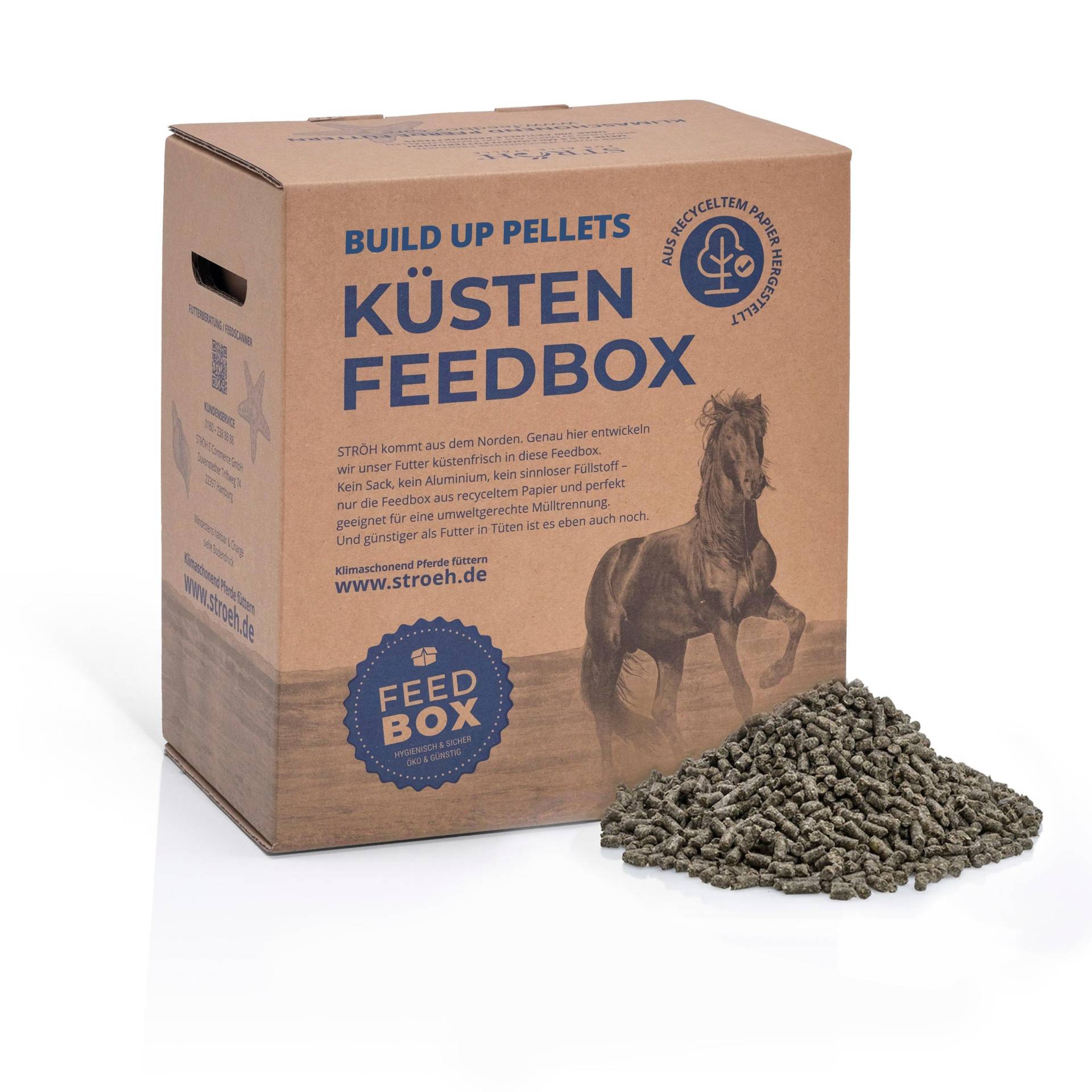 STRÖH Küsten Build up Pellets 27 kg Feedbox Haferfreie Aufbaupellets für Pferde STRÖH Küsten Build up Pellets 27 kg Feedbox Haferfreie Aufbaupellets für Pferde von STRÖH