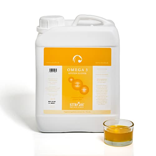 STRÖH Omega 3" (2,5l Kanister) für Pferde • Omega 3 Fettsäuren aus Leinöl, Traubenkernöl & Fischöl • Omega 3 Öl Pferd von STRÖH