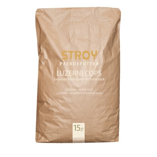 STROY Luzernecobs Luzernepellets Luzerne Cobs Pellet Klee Alfalfa Grascobs Pferdefutter Futter Für Großtiere Kleintiere 15kg x 2 Sack 30kg / 1 Karton Paligo von STROY