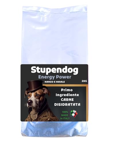 STUPENDOG Energy Power Trockenfutter für Hunde, 2 kg, Hundefutter für aktive erwachsene Hunde, Futter für Hunde mit Rind und Schweinefleisch von STUPENDOG