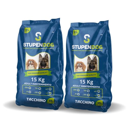 STUPENDOG Kroketten für Hunde, Truthahn, 2 Packungen à 15 kg, für erwachsene Hunde aller Größen, Hundefutter von STUPENDOG