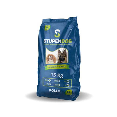 STUPENDOG Premium Huhn-Trockenfutter für Hunde, 15 kg, für mittelgroße/große ausgewachsene Hunde in der Pflege – Trockenfutter für Hühner- und Putenhunde – Alleinfuttermittel für Hunde von STUPENDOG