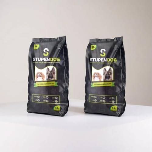 STUPENDOG Premium Puppy Trockenfutter 15 kg für Welpen von Hunden – Hundefutter Alleinfuttermittel – Packung mit 2 – Leckerlis für Welpen aller Rassen und Größen von STUPENDOG