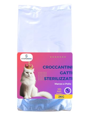 STUPENDOG Sterilisiertes Katzenfutter 2 kg – Trockenfutter für ausgewachsene Katzen, Rindfleisch – Trockenfutter für Katzen von STUPENDOG