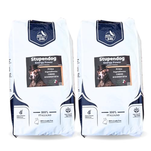 STUPENDOG Trockenfutter Energy Power 20 kg Futter für aktive erwachsene Hunde - Packung mit 2 Stück - Rind- und Schweinefleisch von STUPENDOG