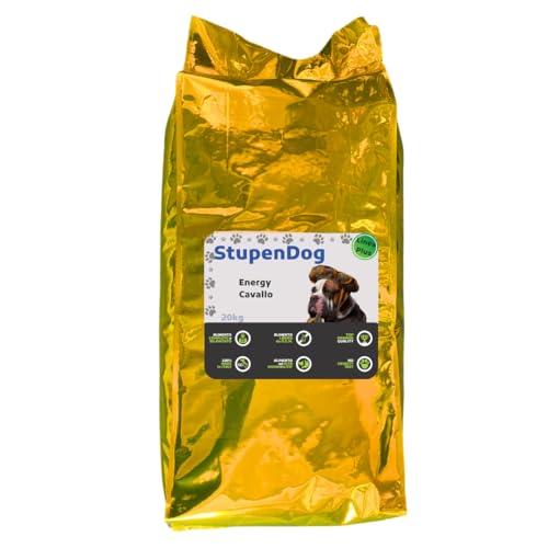 STUPENDOG Trockenfutter für Hunde, Energy Power 20 kg, Hundeleckerli für aktive erwachsene Hunde, halbfeuchtes Futter, Pferd von STUPENDOG