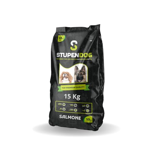 STUPENDOG Trockenfutter für Hunde, Energy Sport, Lachs, 15 kg, für mittelgroße und große Hunde, Haltbarkeit und Erholung, Alleinfuttermittel für empfindliche Haut und Haut von STUPENDOG