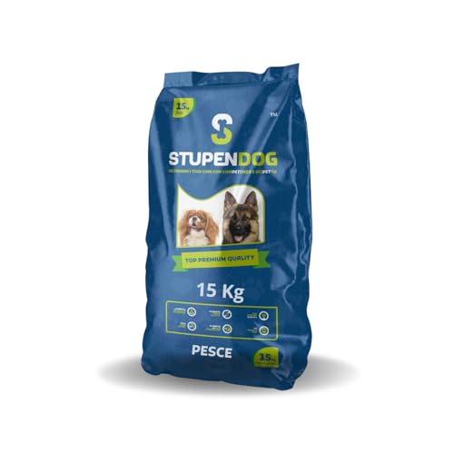 STUPENDOG Trockenfutter für Hunde Fische 15 kg – Futter für erwachsene Hunde aller Größen in Erhaltung – Hundeleckerli – Hundefutter – 1 Packung mit 15 kg von STUPENDOG