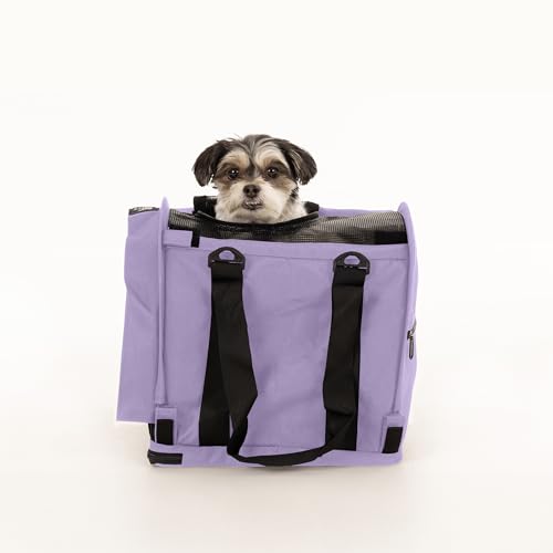 SturdiBag Pro 2.0 Haustier-Tragetasche für Katzen und Hunde, weiche Seiten, Haustier-Tragetasche mit Sicherheitsclips und Sicherheitsgurtgurten für Flugzeug- oder Autoreisen, Würfel, Lavendel von STURDI PRODUCTS