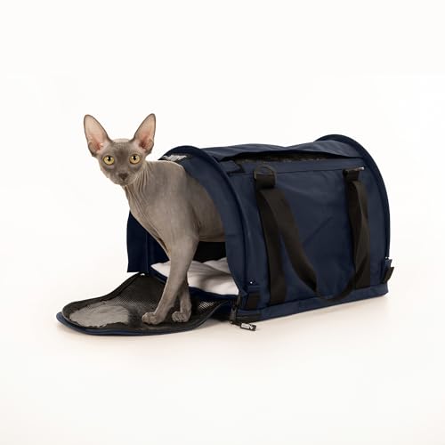 SturdiBag Pro 2.0 Haustier-Tragetasche mit flexibler Höhe für Katzen und Hunde, weiche Seiten, Haustier-Tragetasche mit Sicherheitsclips und Sicherheitsgurten, für Flugzeug- oder Autoreisen, Größe M, von STURDI PRODUCTS