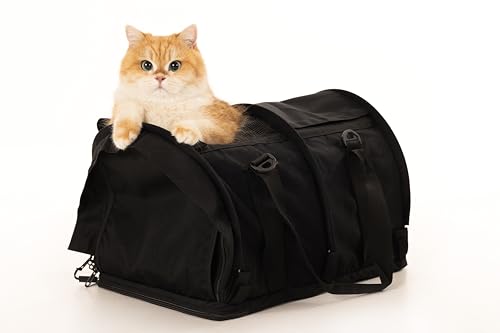 SturdiBag Pro 2.0 Haustier-Tragetasche mit flexibler Höhe für Katzen und Hunde, weiche Seiten, Haustier-Tragetasche mit Sicherheitsclips und Sicherheitsgurten, für Flugzeug- oder Autoreisen, groß, von STURDI PRODUCTS