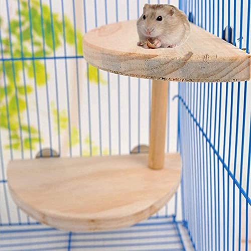 2 Ebenen für Chinchilla, natürliches Holzkäfig, Zubehör, Hamster, Maus, Rennmäuse, Ratten, Kleintiere, Aussichtsplattform von STmea