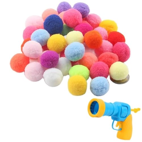 Katzenspielzeug Katzenspielzeug, interaktives Starttrainingsspielzeug for Haustiere, Kätzchen, kreative Mini-Schießspiele, Stretch-Plüschballspielzeug, Heimtierbedarf(Color:20 Balls 1 Shooter) von SUBLXPoten