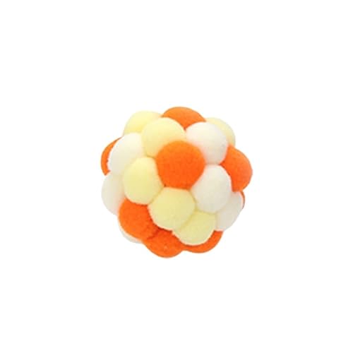 SUBLXPoten Katzenspielzeug Katzenspielzeug, bunt, handgefertigt, Glockenball, elastischer Ball, interaktives Jagdspielzeug, Heimtierbedarf(Color:Bisque) von SUBLXPoten