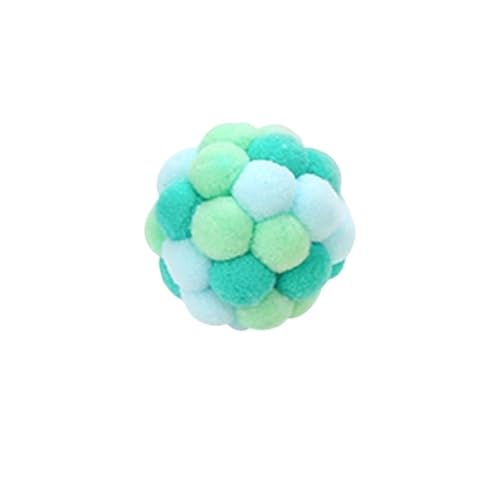 SUBLXPoten Katzenspielzeug Katzenspielzeug, bunt, handgefertigt, Glockenball, elastischer Ball, interaktives Jagdspielzeug, Heimtierbedarf(Color:Light Green) von SUBLXPoten