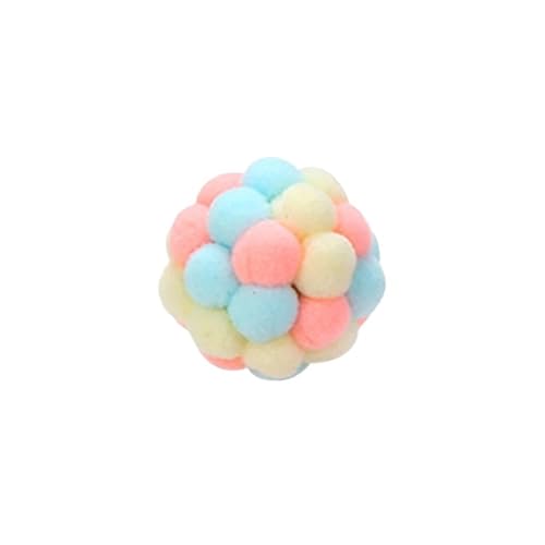 SUBLXPoten Katzenspielzeug Katzenspielzeug, bunt, handgefertigt, Glockenball, elastischer Ball, interaktives Jagdspielzeug, Heimtierbedarf(Color:Sky Blue) von SUBLXPoten