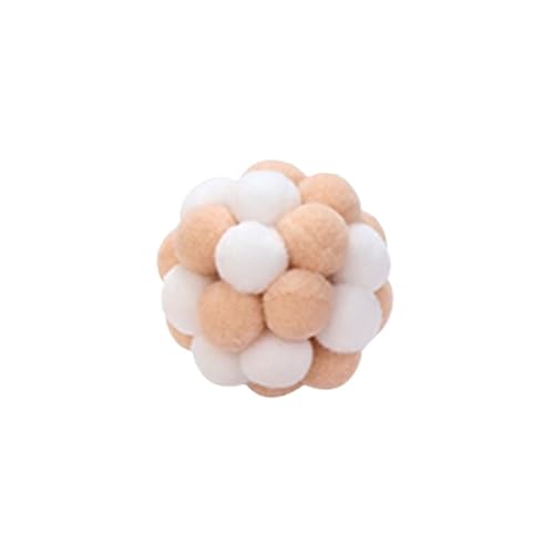 SUBLXPoten Katzenspielzeug Katzenspielzeug, bunt, handgefertigt, Glockenball, elastischer Ball, interaktives Jagdspielzeug, Heimtierbedarf(Color:White) von SUBLXPoten