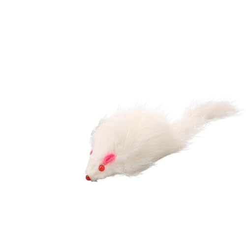 SUBLXPoten Katzenspielzeug Katzenspielzeug, weiche Mäuse mit langem Schwanz und Katzenmaus, lustiges Kätzchenspielzeug, Trainingsspiel for Katzen(Color:White) von SUBLXPoten