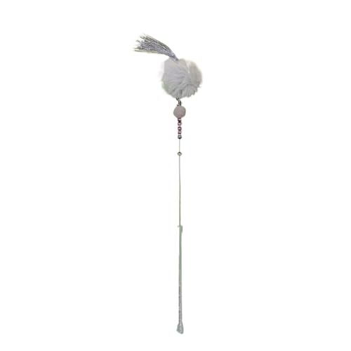 SUBLXPoten Katzenspielzeug Katzenspielzeug Interaktives Katzenspielzeug mit Glocke und Federn, Spielzeug for Katzen, Katzenspielzeug, Stick(Color:Gray) von SUBLXPoten