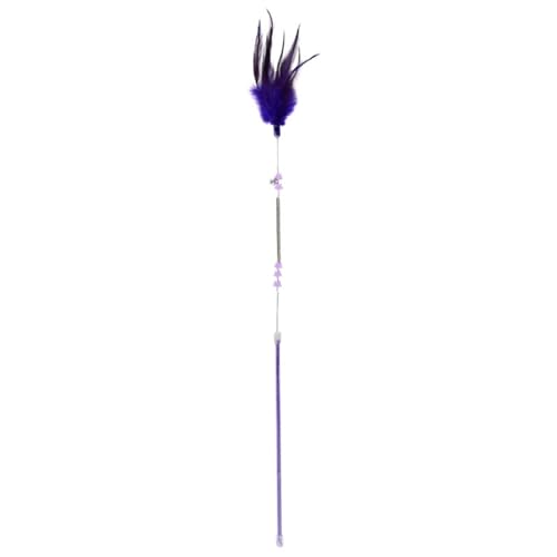 SUBLXPoten Katzenspielzeug Katzenspielzeug Interaktives Katzenspielzeug mit Glocke und Federn, Spielzeug for Katzen, Katzenspielzeug, Stick(Color:Purple) von SUBLXPoten