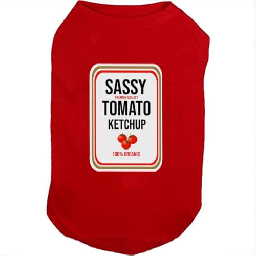 SUEOSU Condiments Shirts für Haustiere, Hunde, Katzen – passende Senf-Ketchup-Relish-Gewürze, Hundekostüme, T-Shirts (XS, rot) von SUEOSU