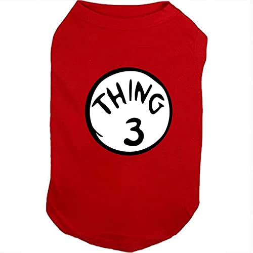 SUEOSU Hunde-Shirts für Haustierkleidung, weich, atmungsaktiv, Popkultur, Thing 1 to Thing 9, bedrucktes Haustier-T-Shirt (Größe M, Rot 3) von SUEOSU