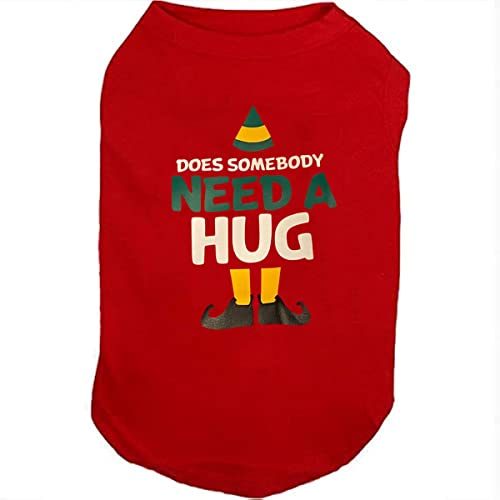 SUEOSU Weihnachten Hundeshirts für Haustierkleidung Weich Atmungsaktiv Welpen Shirts Bedrucktes Haustier T-Shirt Welpe Hund Weihnachten Cosplay Xmas Haustier Bekleidung für kleine, mittelgroße und große Hunde und Katzen (XX-Large, Rot-1) von SUEOSU