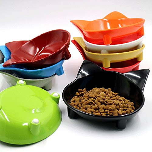 SUICRA Futternäpfe Anti-Rutsch-Pet einzelne Schüssel Nette Katze formte Fressnäpfe Welpen Feeder Füttern Trinkwasser Bowl Hunde Katzen Feeder Haustiere Supplies (Color : Green) von SUICRA