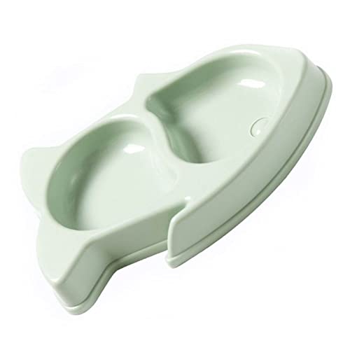 SUICRA Futternäpfe Anti-Umkippen Doppelkatze Hundeschüssel Haustier Fütterung Kätzchen Trinkablage Haustier Anti-Rutsch Food Bowl Dog Feeder Supplies (Color : Green) von SUICRA