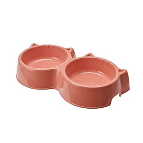 SUICRA Futternäpfe Cartoon Klinker Doppelschale Pet Feeder Kleine Katze und Hund Fütterung Trinkbecken Pet Bowl Zubehör (Color : Orange) von SUICRA