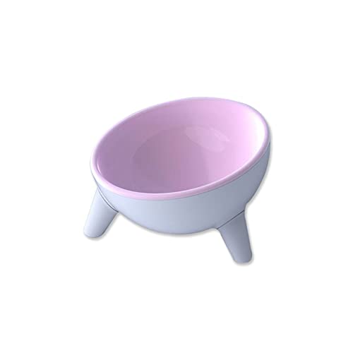 SUICRA Futternäpfe Cat and Dog Bowl 15 Degree Heightened Non-Slip Base Cat Food Drinking Feeder Tilt Neck Guard Pet Bowl (Color : Pink) von SUICRA