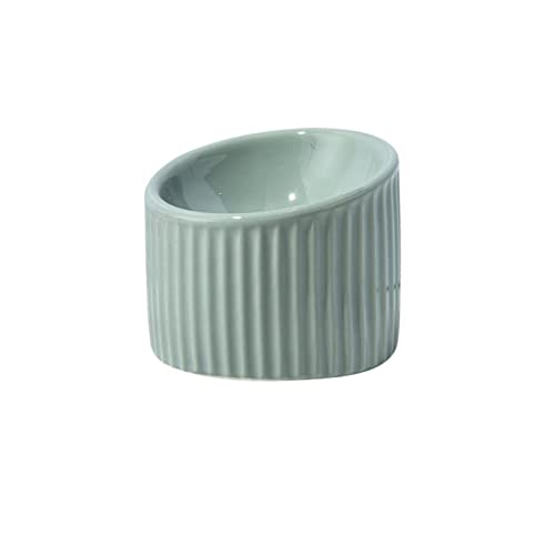 SUICRA Futternäpfe Ceramic Tall Anti-Overturning Pet Bowl (Color : Grijs) von SUICRA