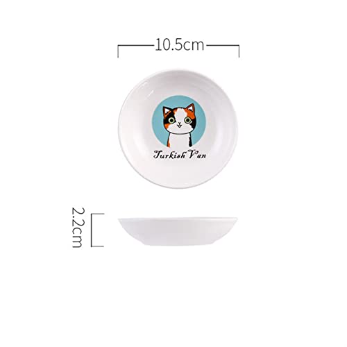 SUICRA Futternäpfe Creative Cute Cat Bowl Cartoon Dish Small Saucer Shape Mini Plate Ceramics Snack Plate Chinchilla Bowl Anti Skid Pet Supplies (Color : 02) von SUICRA