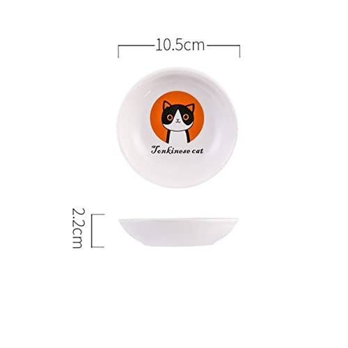 SUICRA Futternäpfe Creative Cute Cat Bowl Cartoon Dish Small Saucer Shape Mini Plate Ceramics Snack Plate Chinchilla Bowl Anti Skid Pet Supplies (Color : 06) von SUICRA